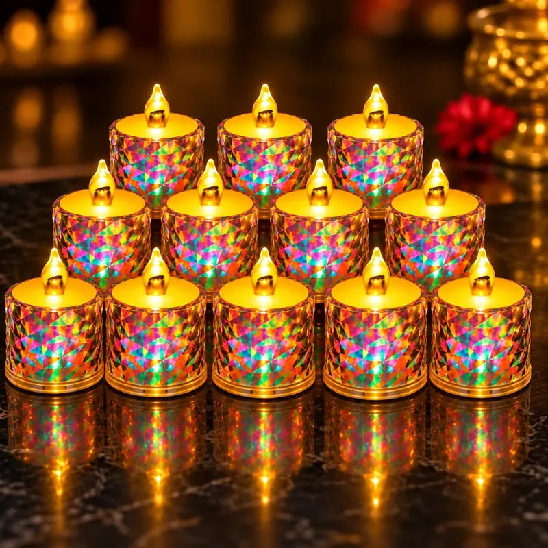 Flameless LED Tealight Candles (Pack of 12)
